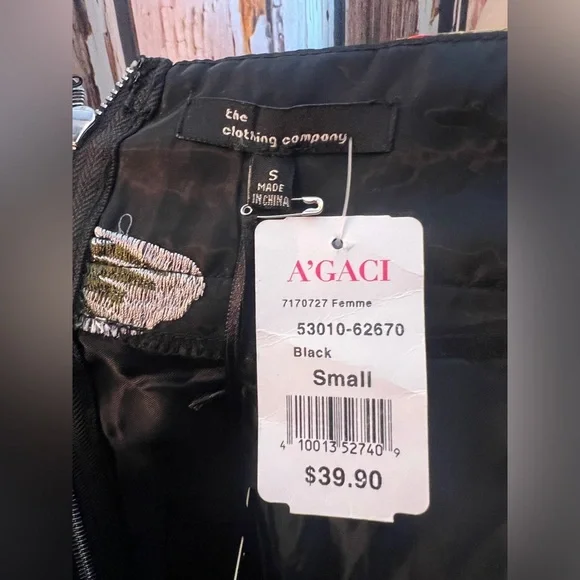 a'gaci Black Butterfly Midi Skirt - Picture 7 of 7